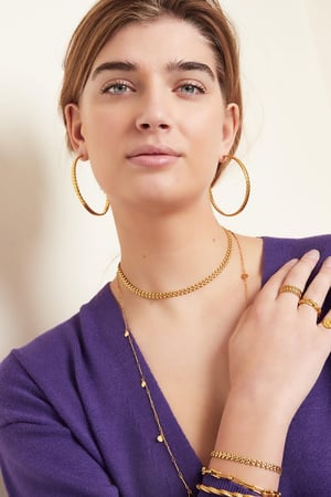 Necklace leafs Gold Color Stainless Steel h5 Picture2